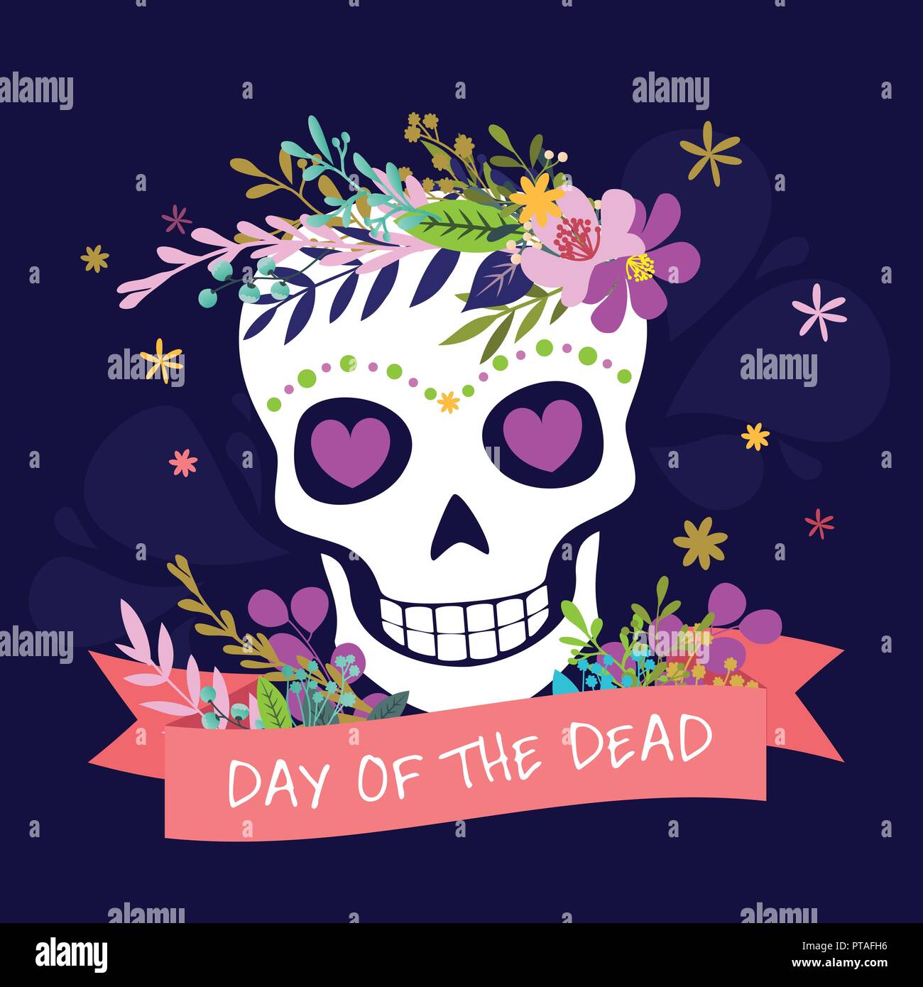 Messico il giorno dei morti poster design illustrazione vettoriale Illustrazione Vettoriale