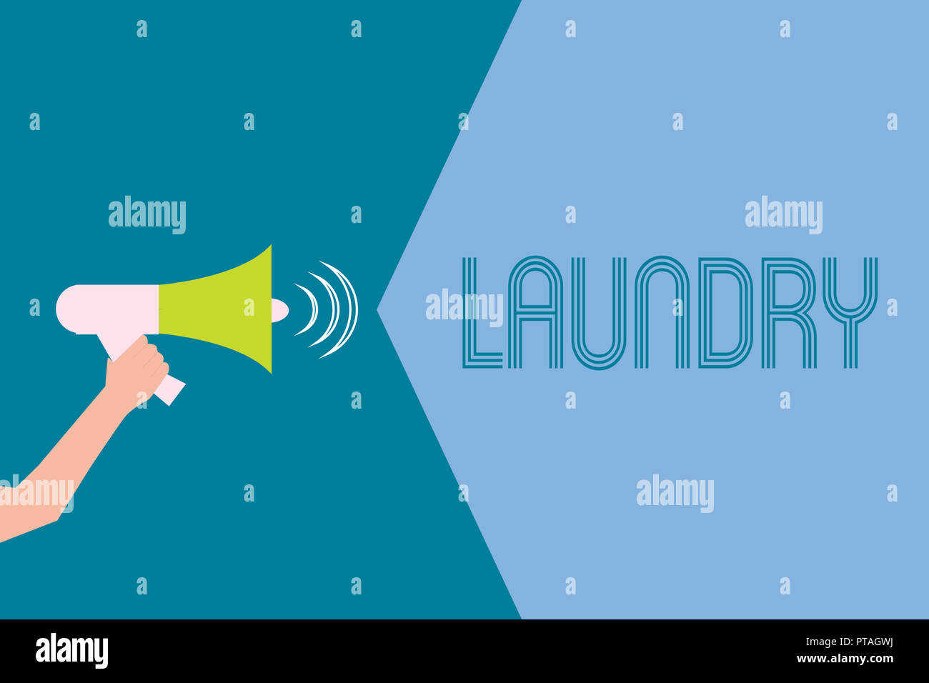 Parola di scrittura di testo servizio lavanderia. Il concetto di business per la stanza per la pulizia di macchine per il lavaggio di indumenti di tessuti devono essere lavati. Foto Stock