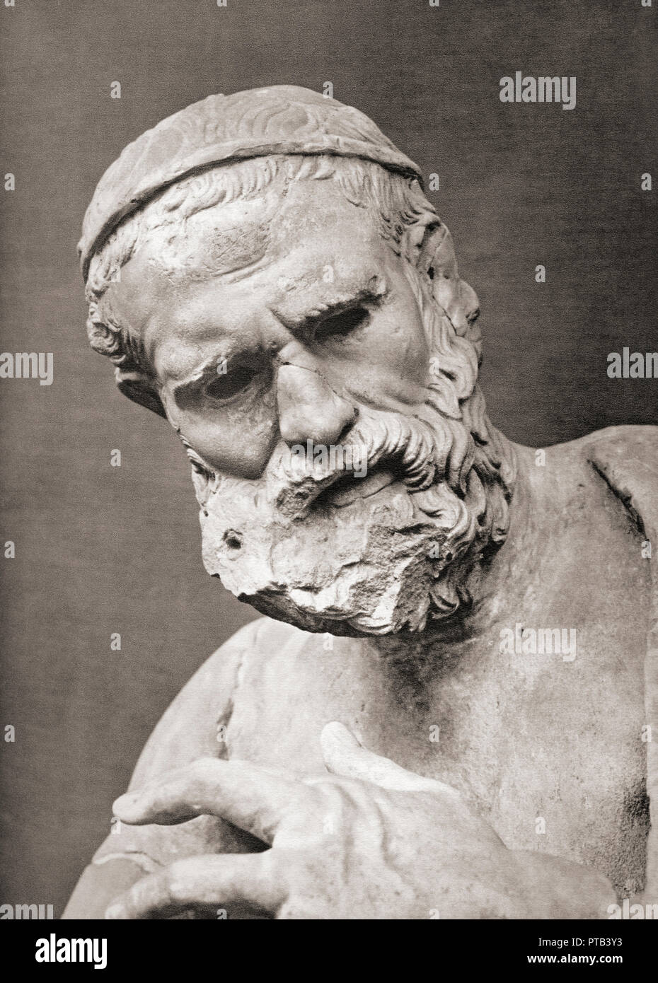 Busto di Pindaro, c. 522 - c. 443 BC. Il Greco antico poeta lirico. Foto Stock