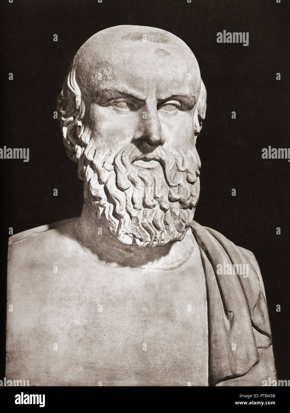 Busto di Eschilo, c. 525/524 - c. 456/455 BC. Il Greco antico tragedian. Foto Stock