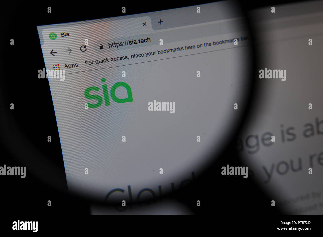 Sia il sito web cryptocurrency Foto Stock