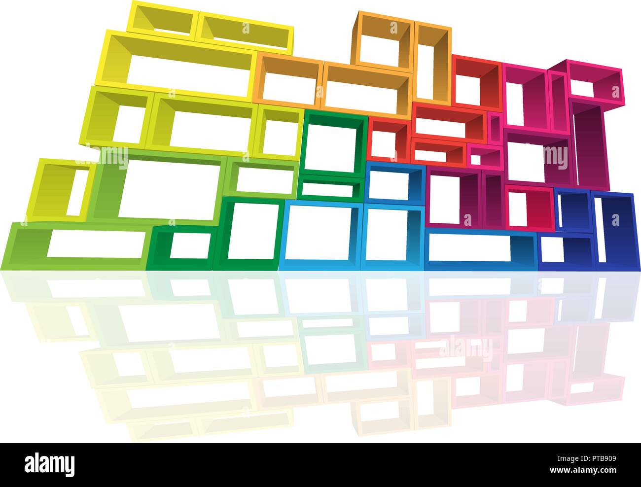 Vettore di scaffalature modulari 3d Illustrazione Vettoriale