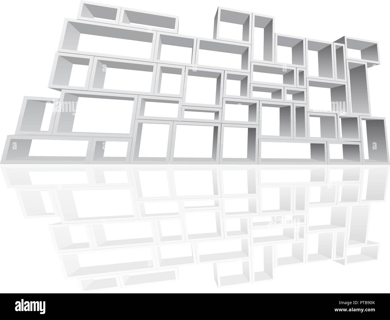 Vettore di scaffalature modulari 3d Illustrazione Vettoriale