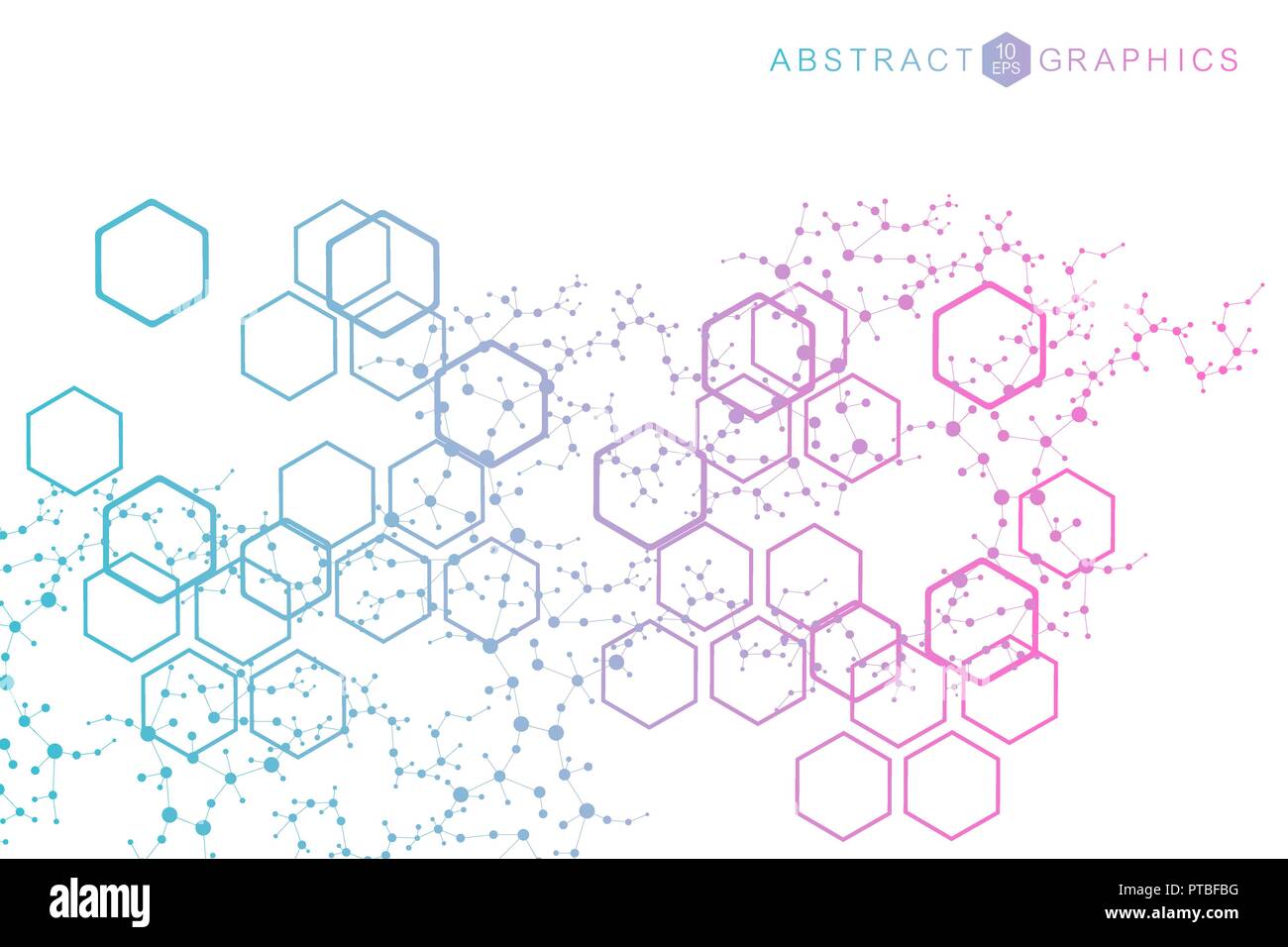 Esagonale sfondo astratto. Grande per la visualizzazione di dati. Rete globale di connessione. Medical, tecnologia, scienza dello sfondo. Illustrazione Vettoriale. Illustrazione Vettoriale