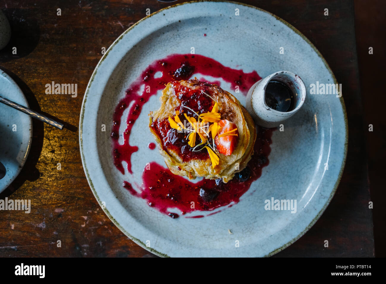 Frittelle di farina di grano saraceno in Ubud, Bali Foto Stock
