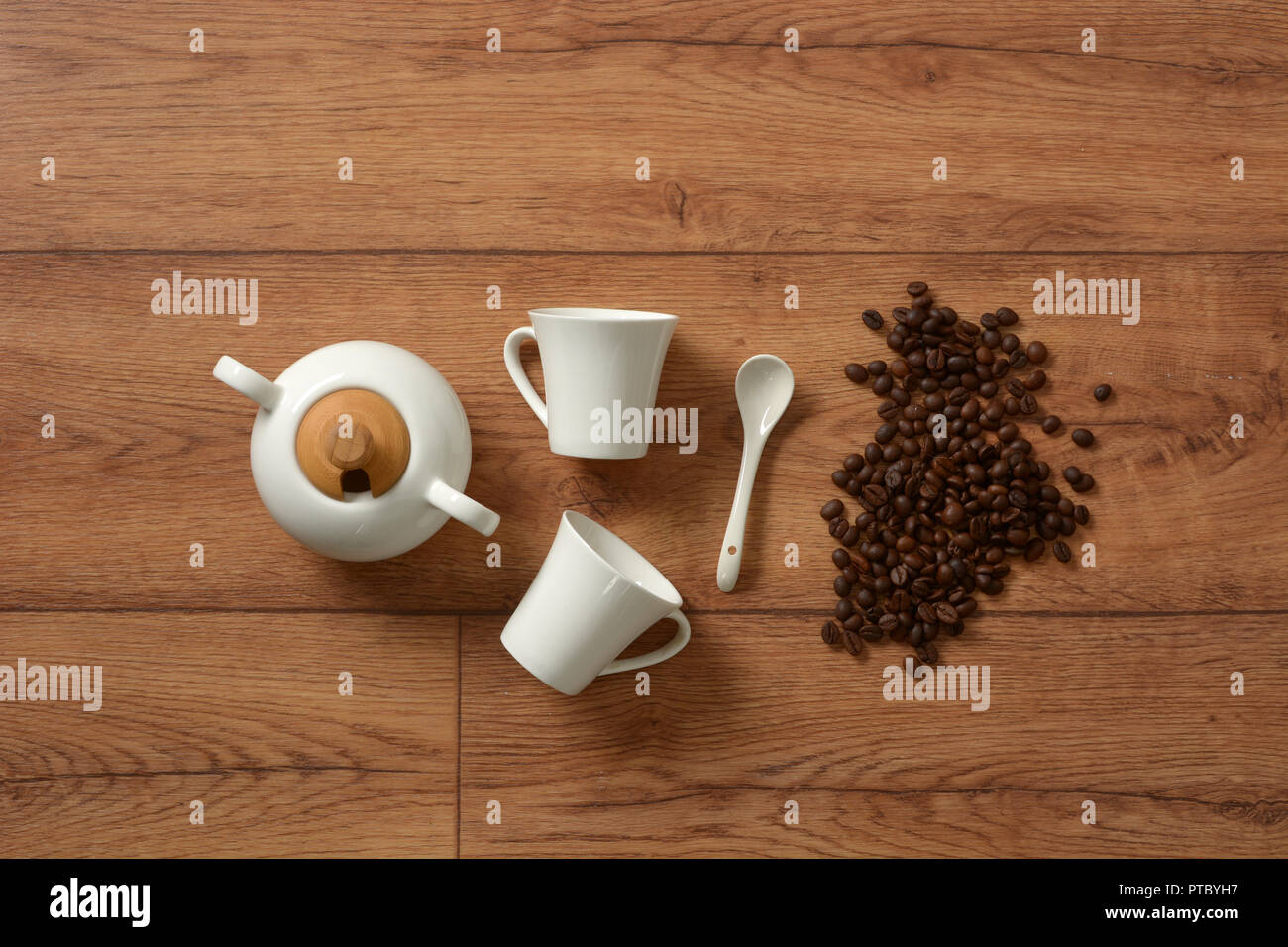 Porcellana Bianca set caffè - prodotto italiano - primo piano Foto Stock