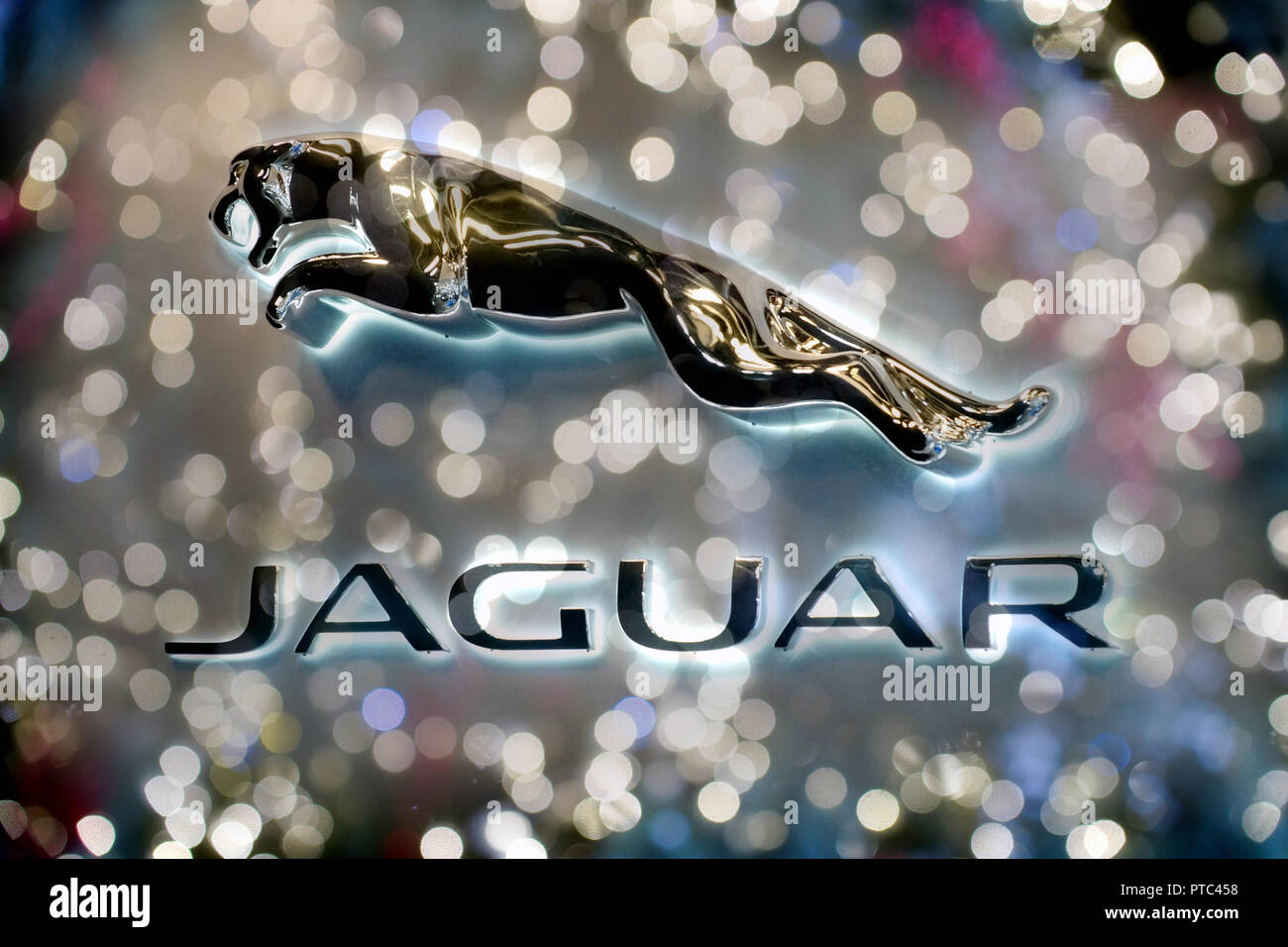 Montreal, Canada,17,Gennaio,2015.Close-up di una Jaguar emblema. Credit:Mario Beauregard/Alamy Live News Foto Stock