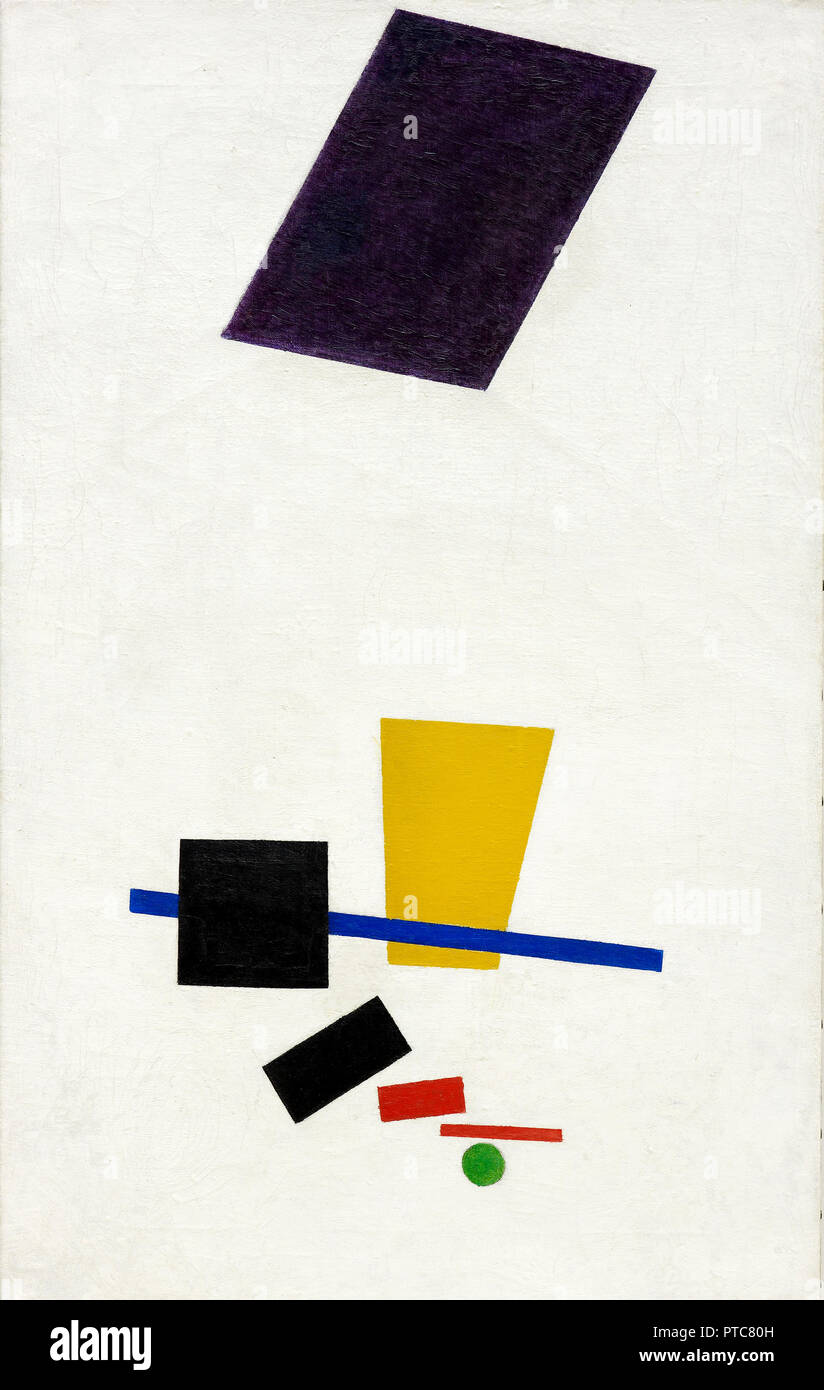 Kazimir Malevich, pittorica di realismo di un giocatore di football - Masse di colore nella quarta dimensione 1915 olio su tela, Art Institute of Chicago, Stati Uniti d'America. Foto Stock