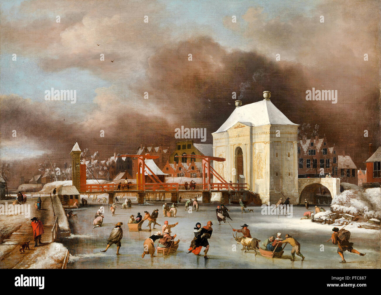 Jan van Kessel il Heiligewegspoort in Amsterdam 1680 olio su tela, Galleria Nazionale di Norvegia, Oslo, Norvegia. Foto Stock