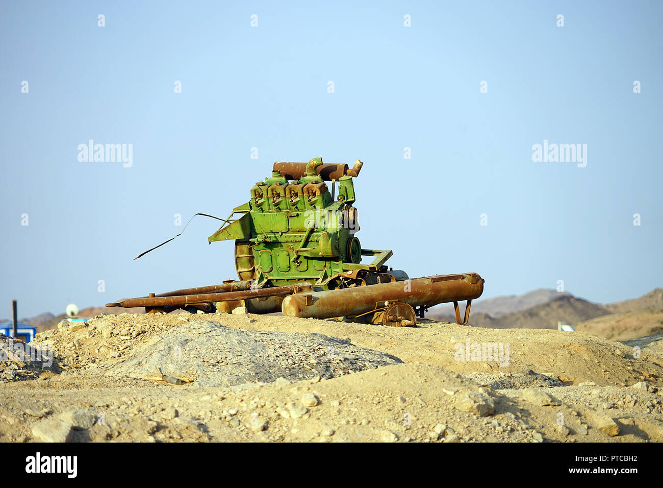 Vecchio motore nel deserto Egitto Luxor. Foto Stock
