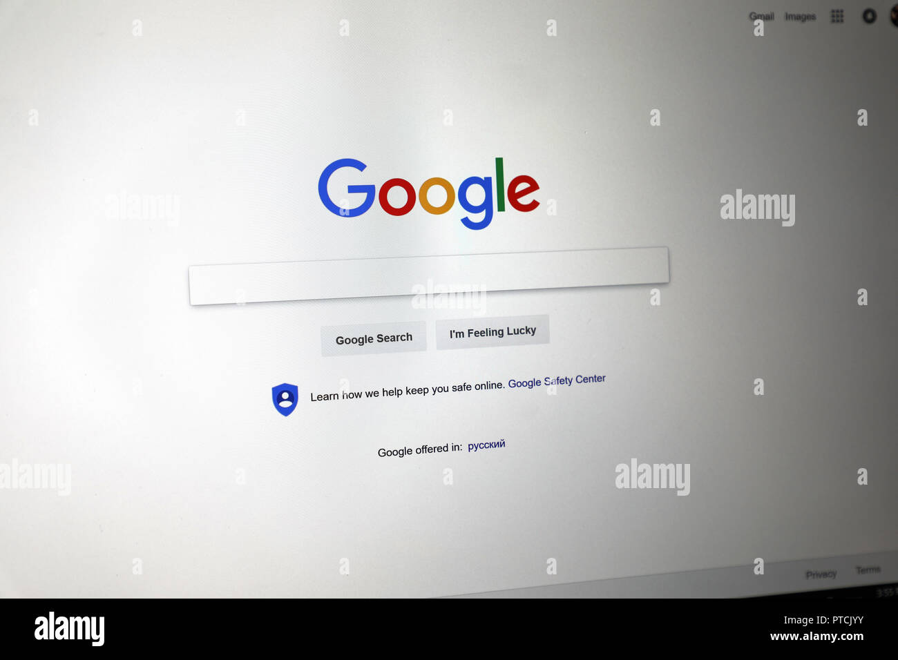 Google Web Site Screenshot Foto Stock