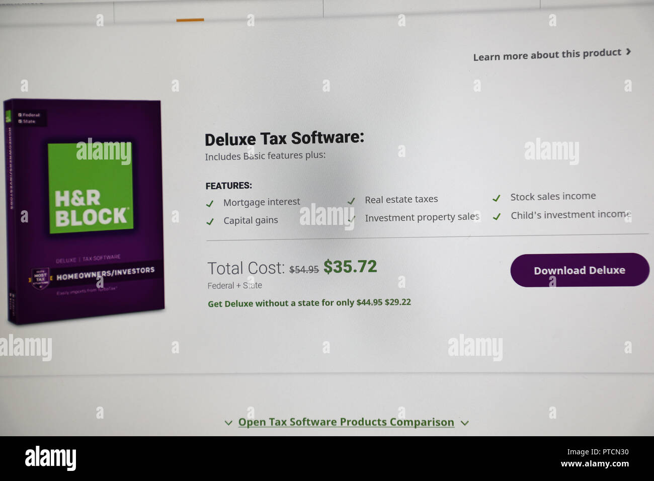 Sito Web di screenshot Foto Stock