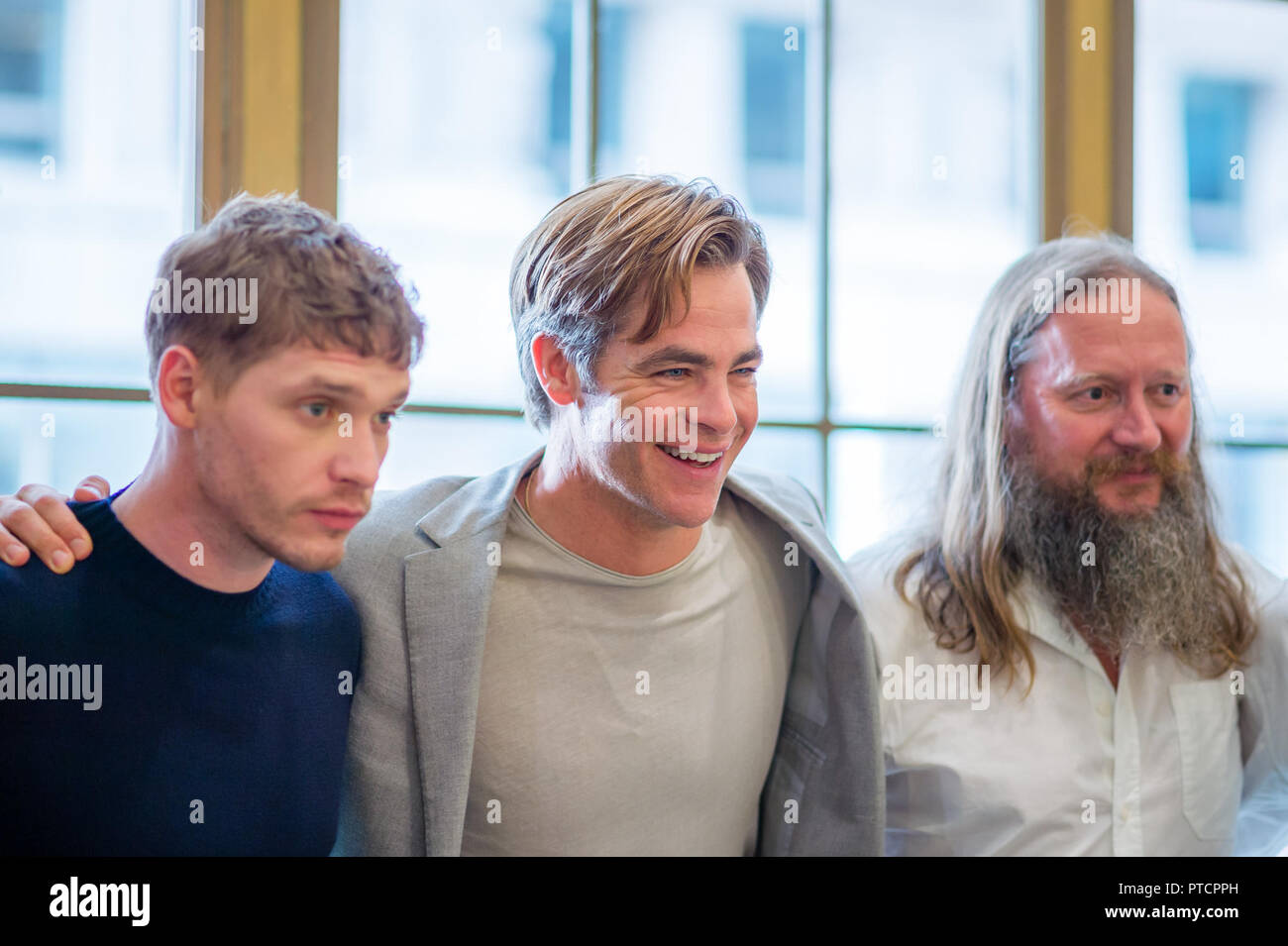 2018 Toronto Film Festival 'Casa di Aurora ospita un'intervista con gli attori da 'fuorilegge King' dotate di: Billy Howle, Chris Pine, David Mackenzie dove: Toronto, Canada quando: 07 set 2018 Credit: Lu Chau/WENN.com Foto Stock