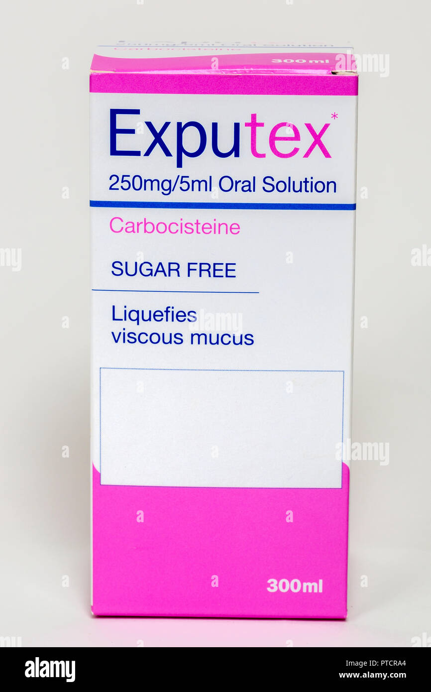 Exputex, carbocisteina soppressore della tosse Foto Stock
