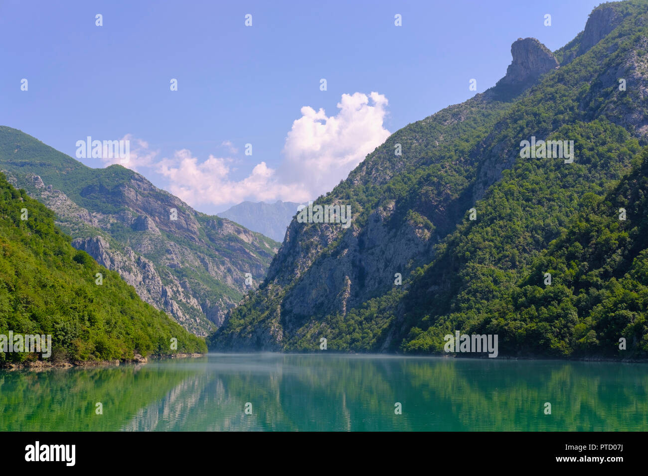 Serbatoio Koman, Liqeni i Komanit, Drin River, Qark Shkodra, Albania Foto Stock
