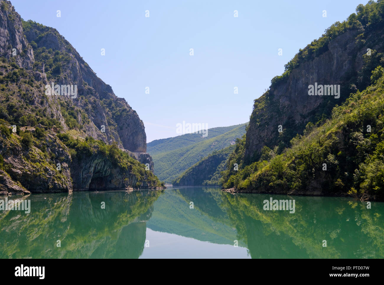 Serbatoio Koman, Liqeni i Komanit, Drin River, Qark Shkodra, Albania Foto Stock