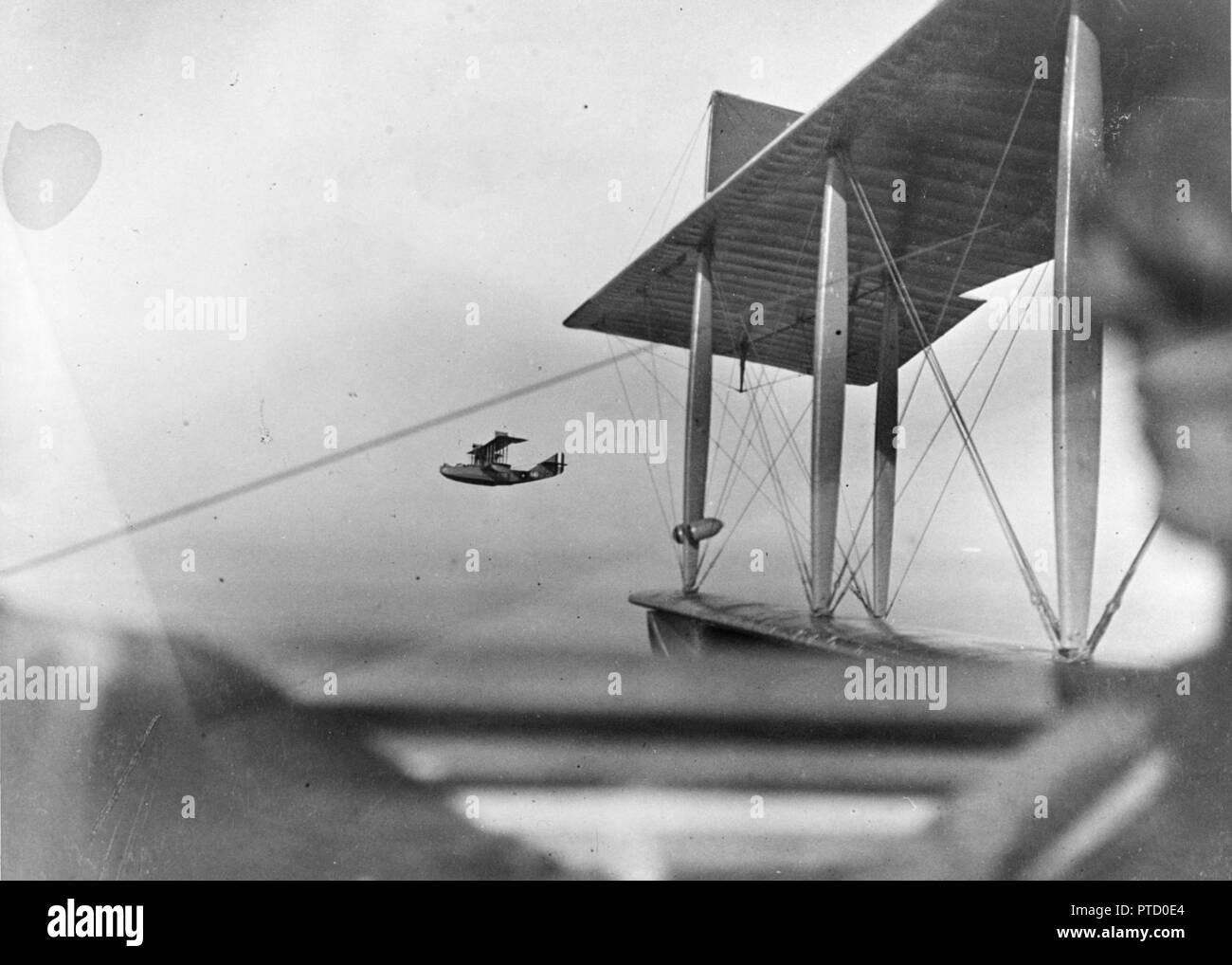 Un Curtiss H-16 patrol idrovolante su un volo di ricognizione di U.S. Naval Air Station, Killingholm, Inghilterra, nov. 06, 1918. Foto Stock