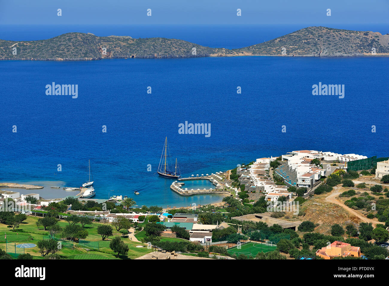 Elounda Beach Hotel, Spa, campo da Golf, Elounda, Creta, Grecia Foto Stock