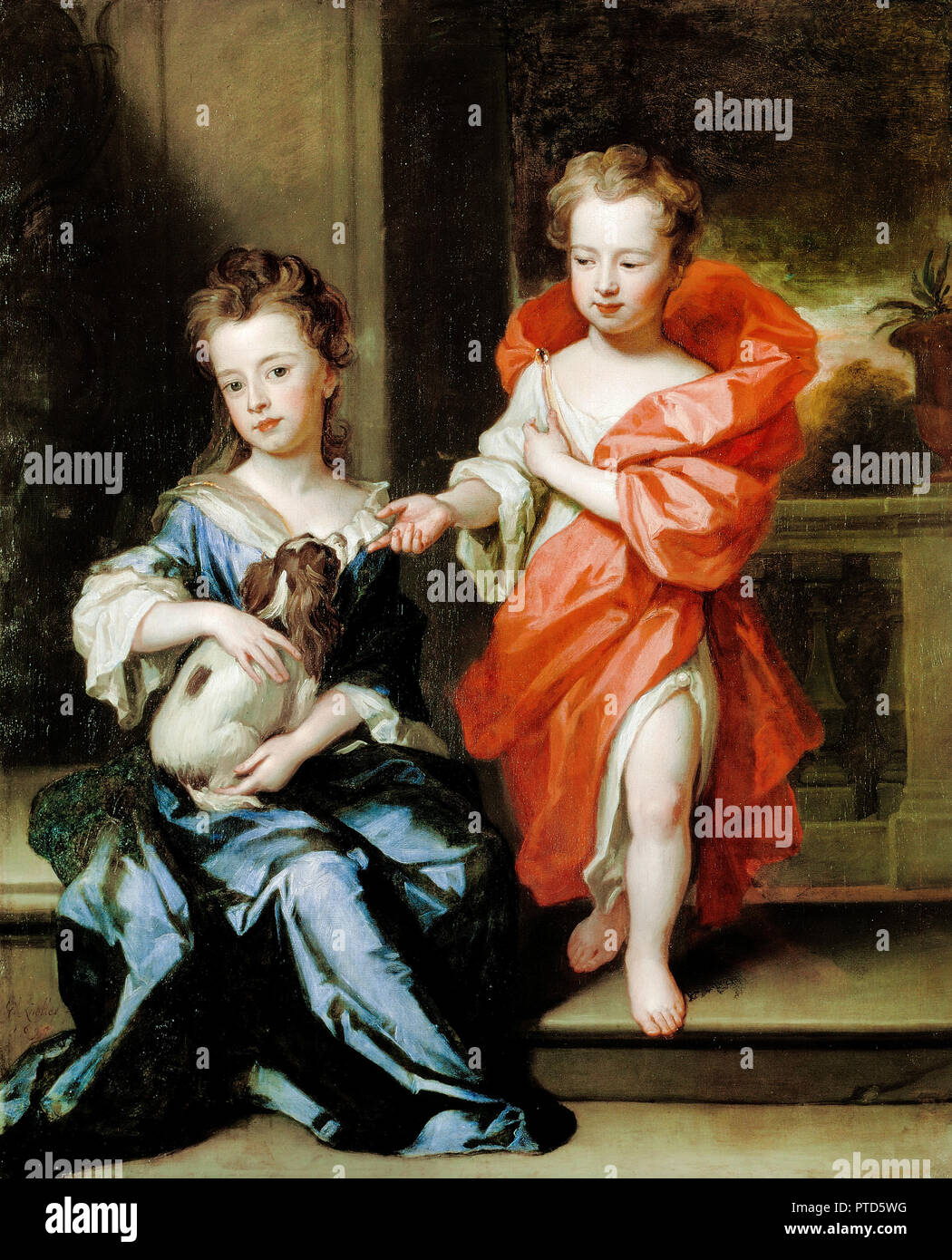 Godfrey Kneller, l'Howard Bambini 1695 olio su tela, Dulwich Picture Gallery di Londra, Inghilterra. Foto Stock
