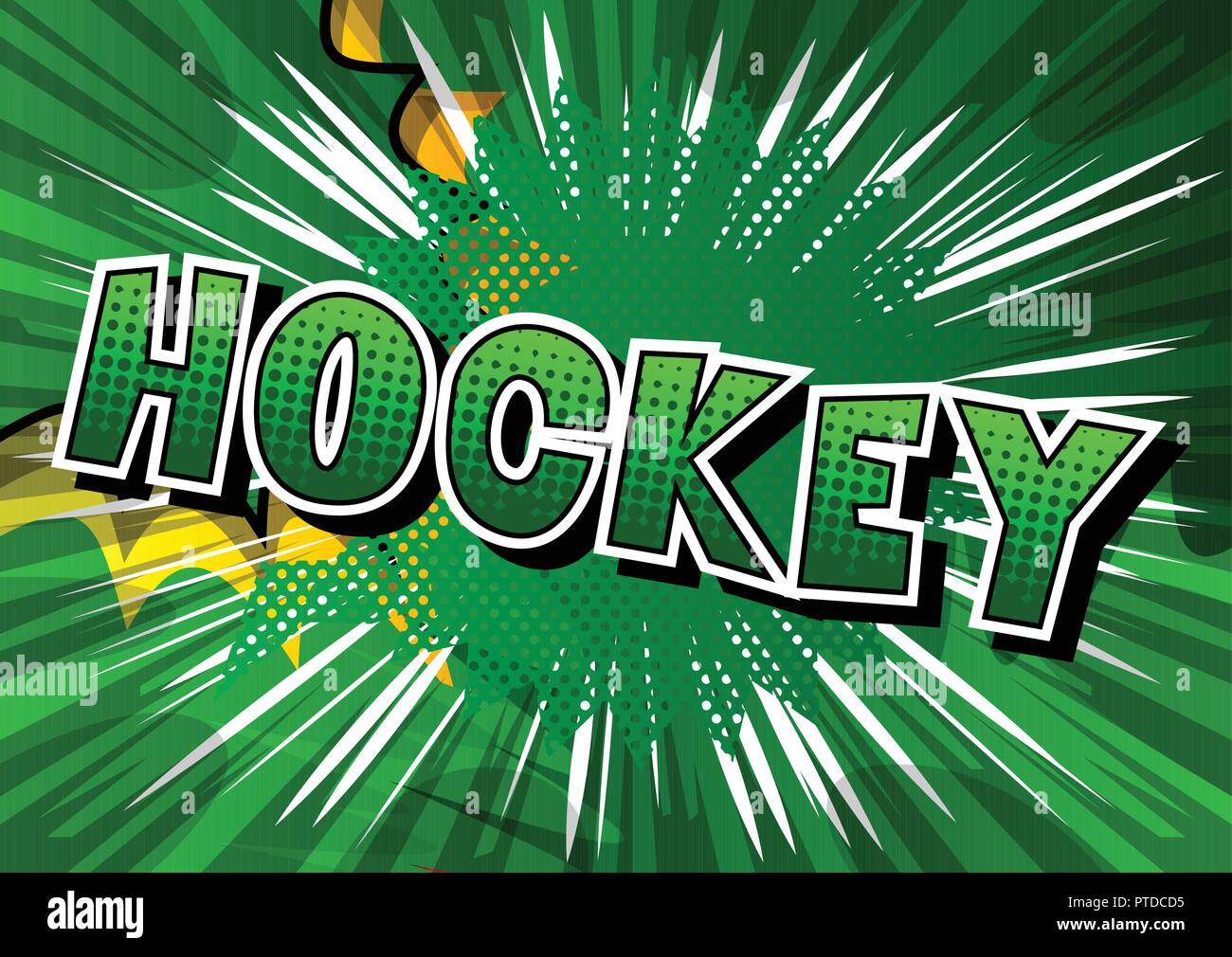 Hockey - Vettore illustrata in stile fumetto frase. Illustrazione Vettoriale