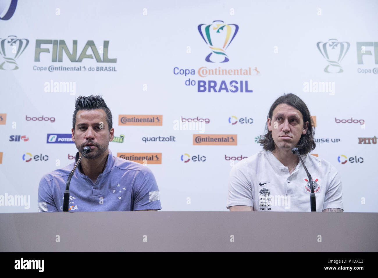 MG - Belo Horizonte - 09/10/2018 - Collettivo, Brasile Cup Final - Portieri fabio e cassio dare una conferenza stampa prima della finale foto: Pedro Vale / AGIF Foto Stock
