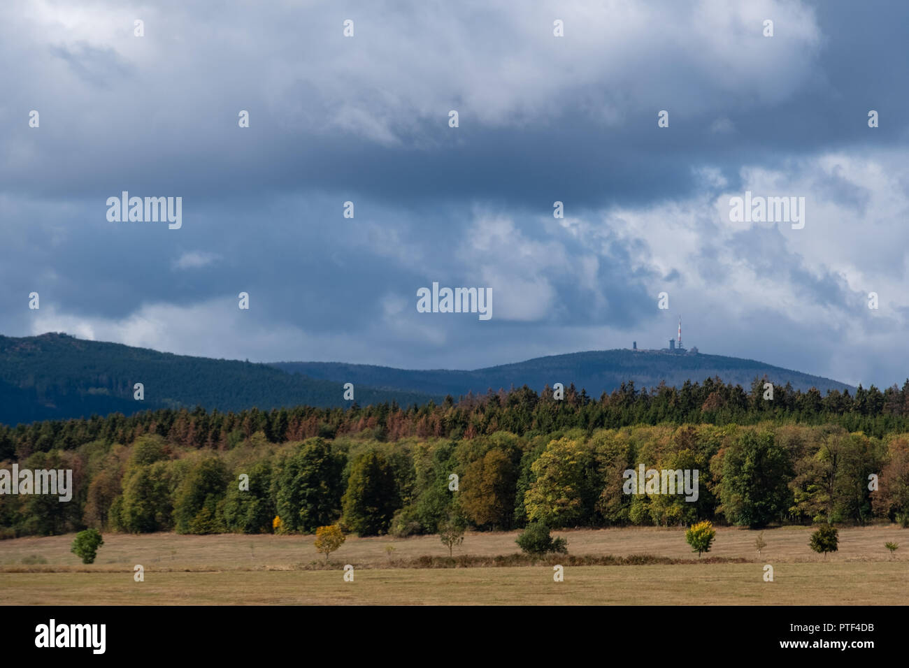 Blick auf das Brockenmassiv Brocken Foto Stock