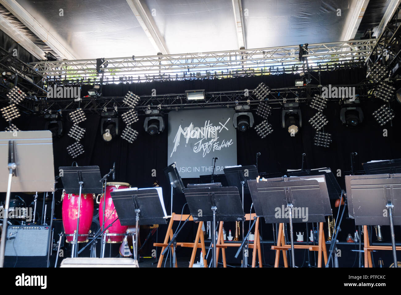 Stadio vuoto a Montreux Jazz Festival, nessuno Foto Stock