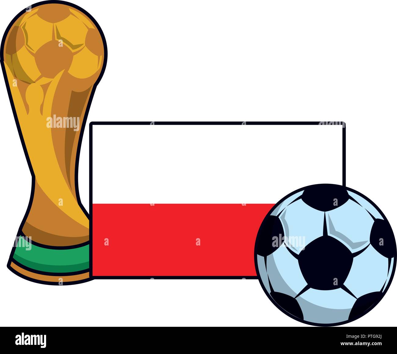 Bandiera della Polonia emblema soccer Illustrazione Vettoriale