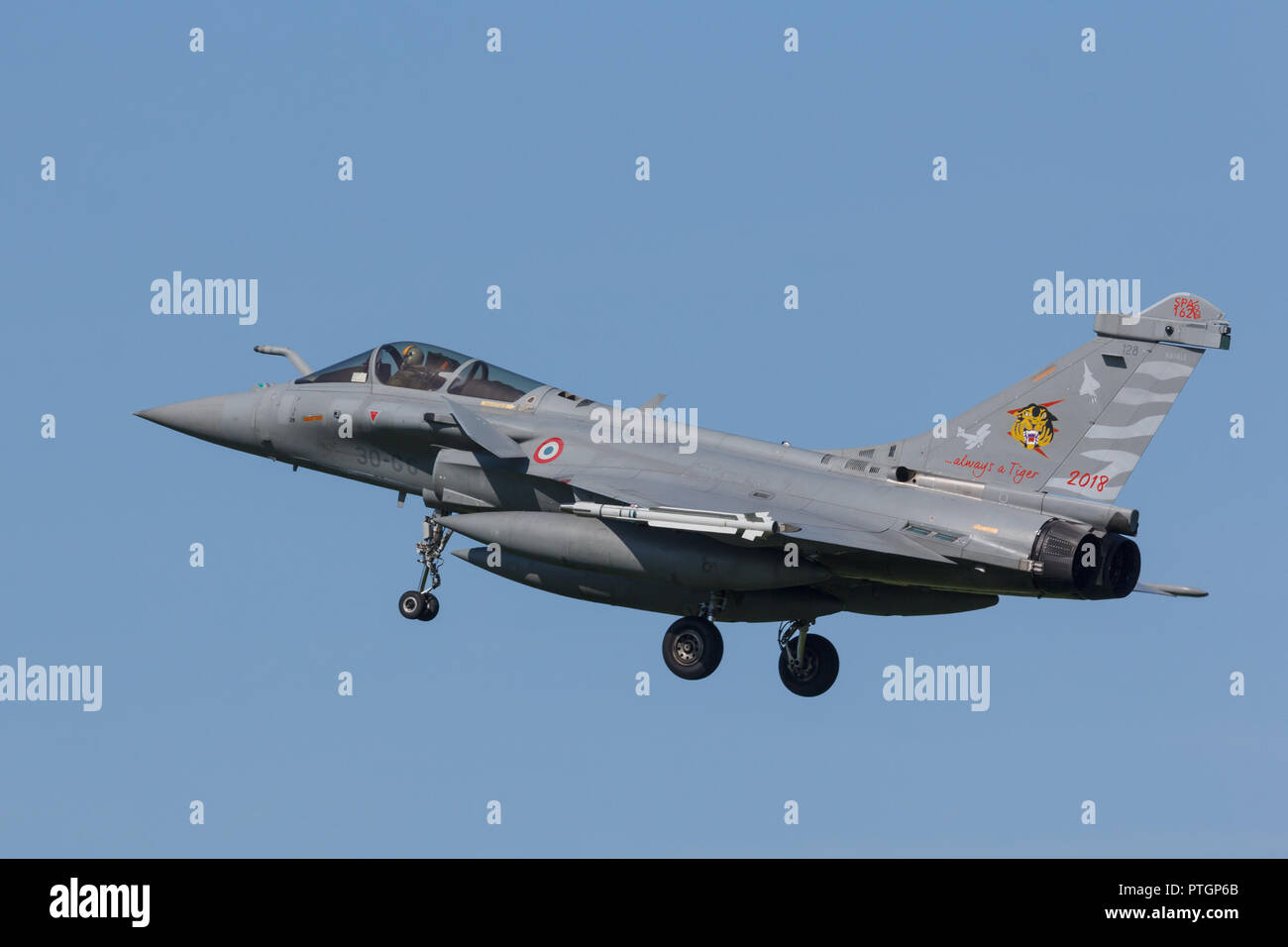Leeuwarden, Paesi Bassi, 18 Aprile 2018: un francese Dassault Rafale durante il frisone bandiera esercizio Foto Stock