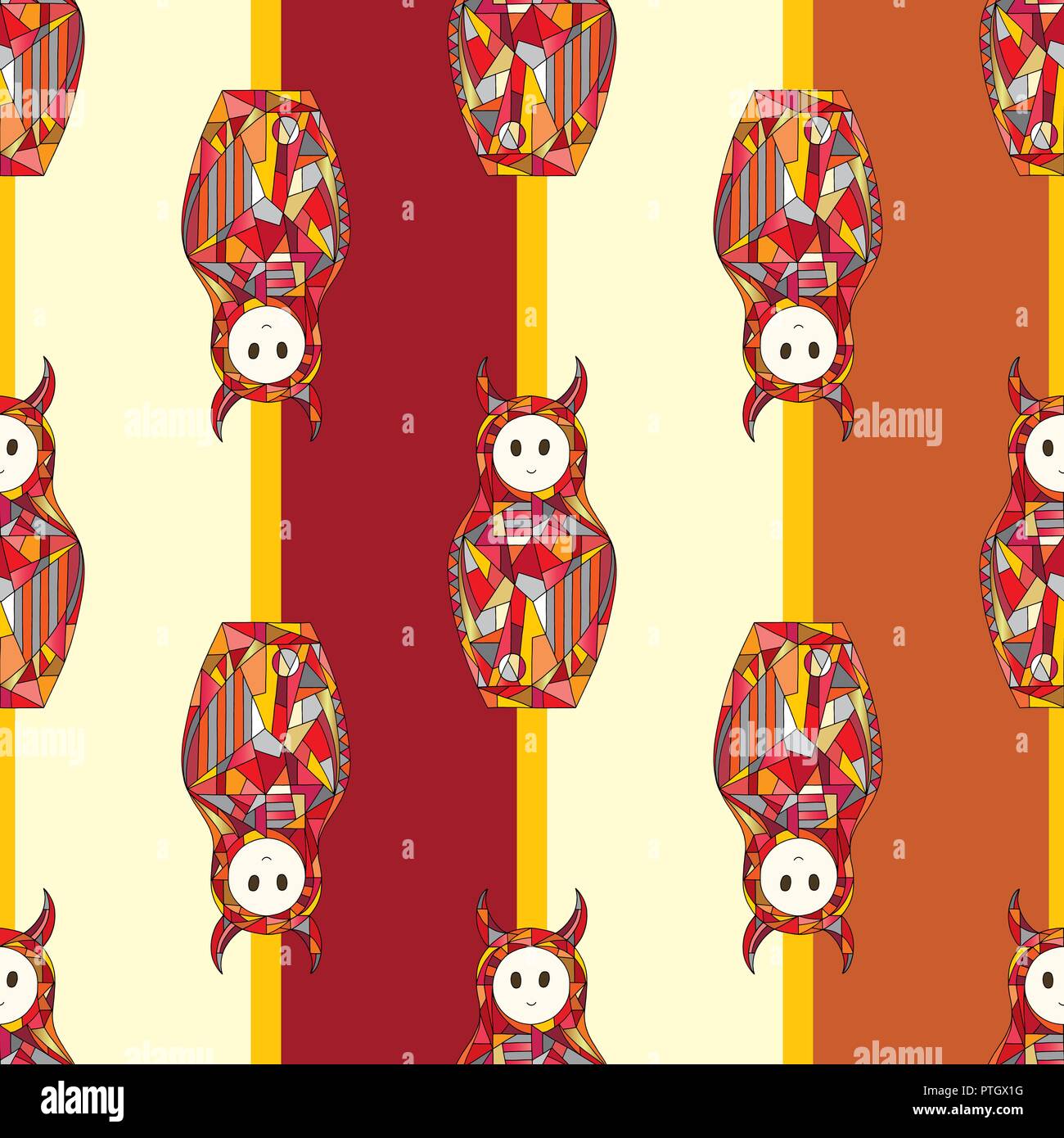 Abstract diavolo ragazze vector seamless pattern. Caratteri satanico texture può essere utilizzato per la superficie di progettazione, tessili, carta da imballaggio, sfondo, telefono cas Illustrazione Vettoriale