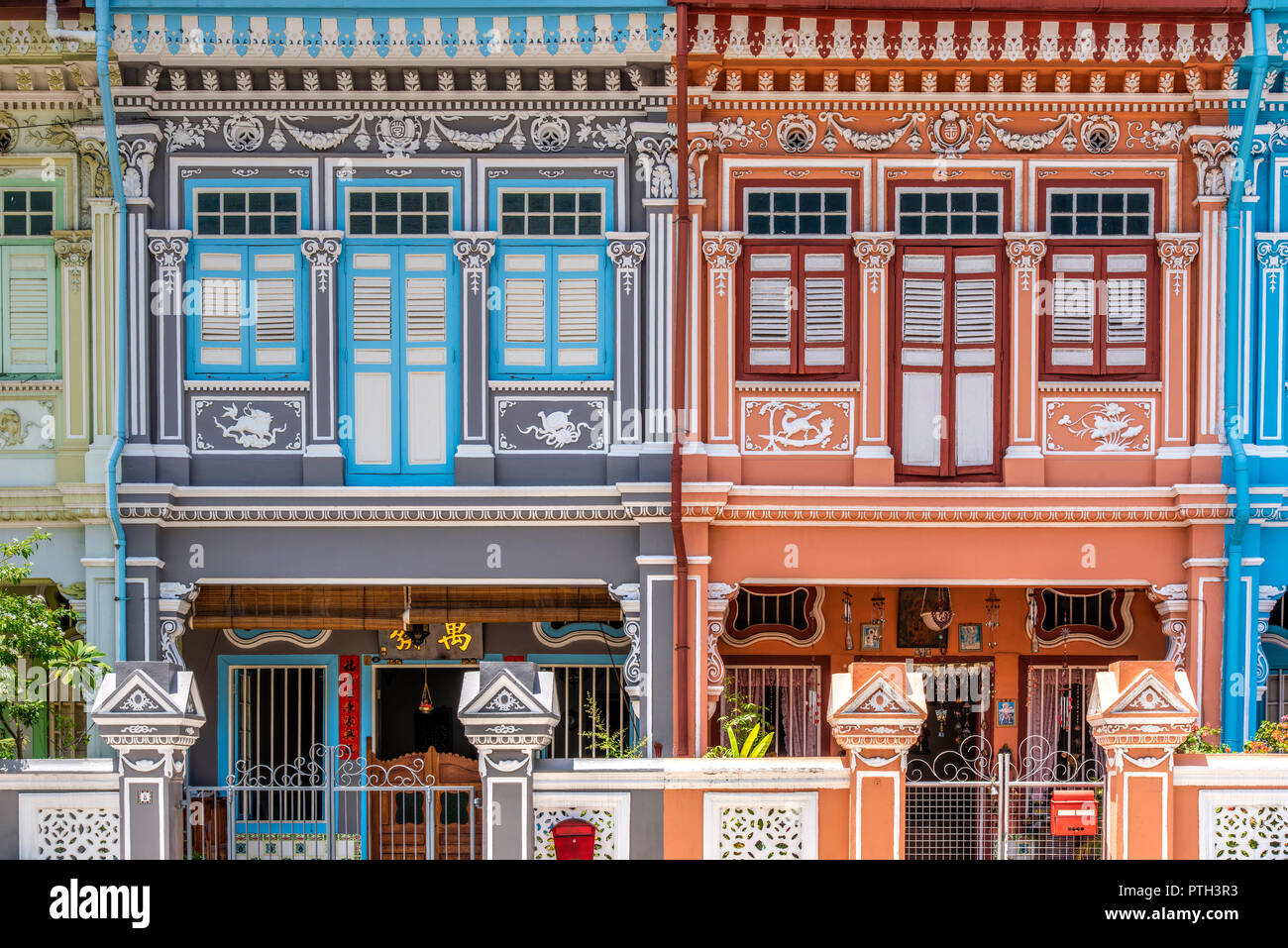 Terrazza Peranakan House, Singapore Foto Stock