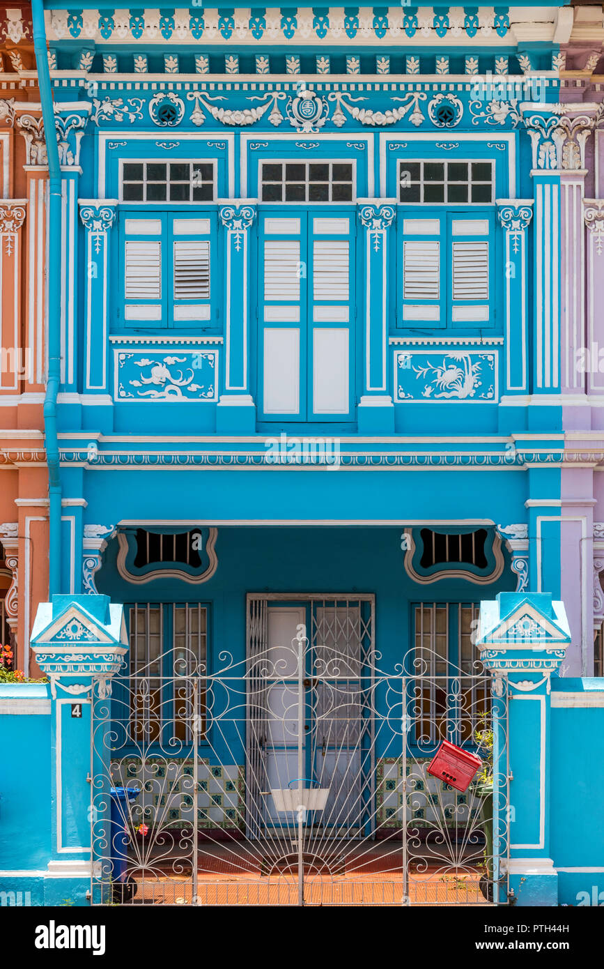 Terrazza Peranakan House, Singapore Foto Stock