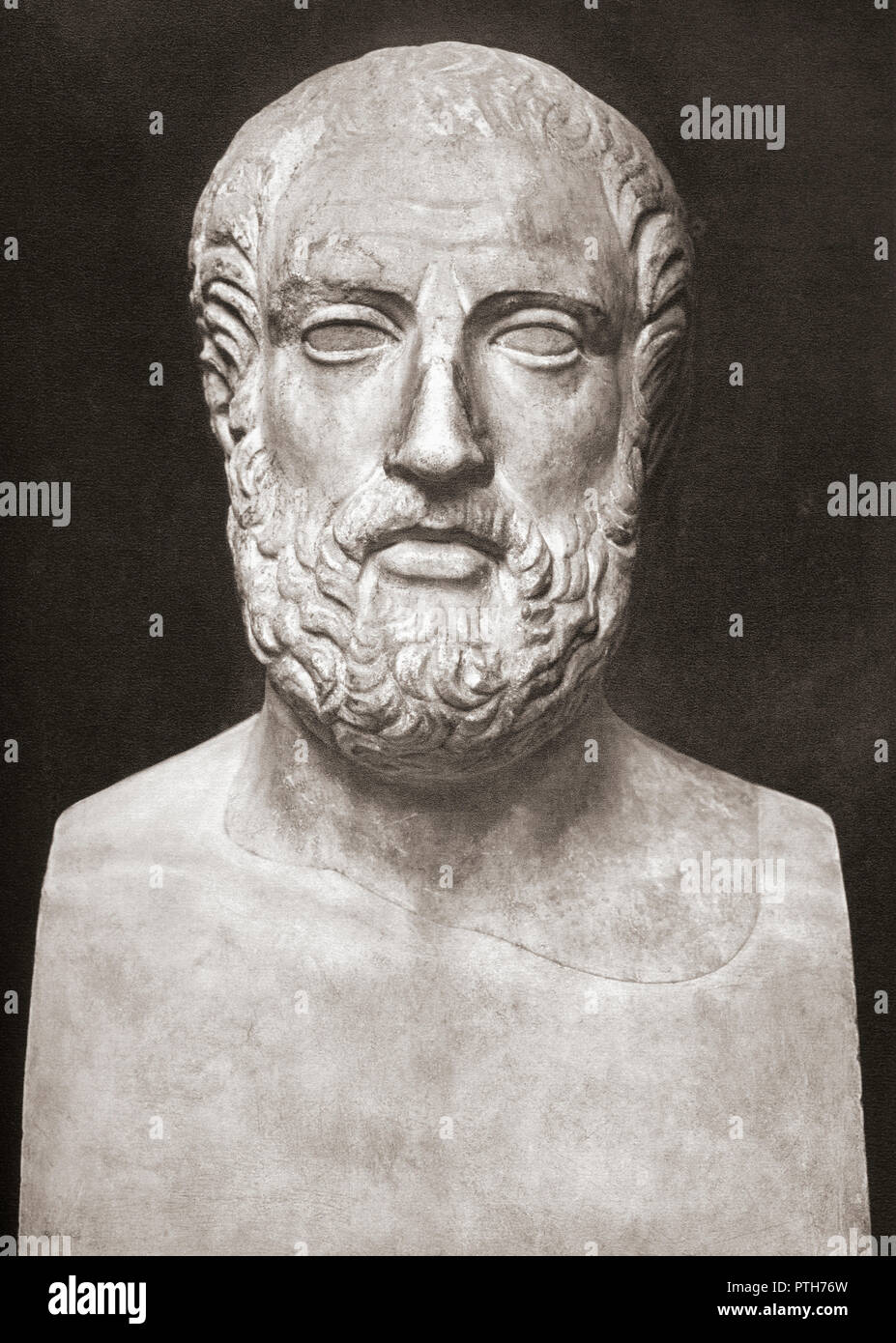 Busto di Aristophanes, c. 446 - c. 386 BC. Il Greco antico commediografo di fumetti. Foto Stock