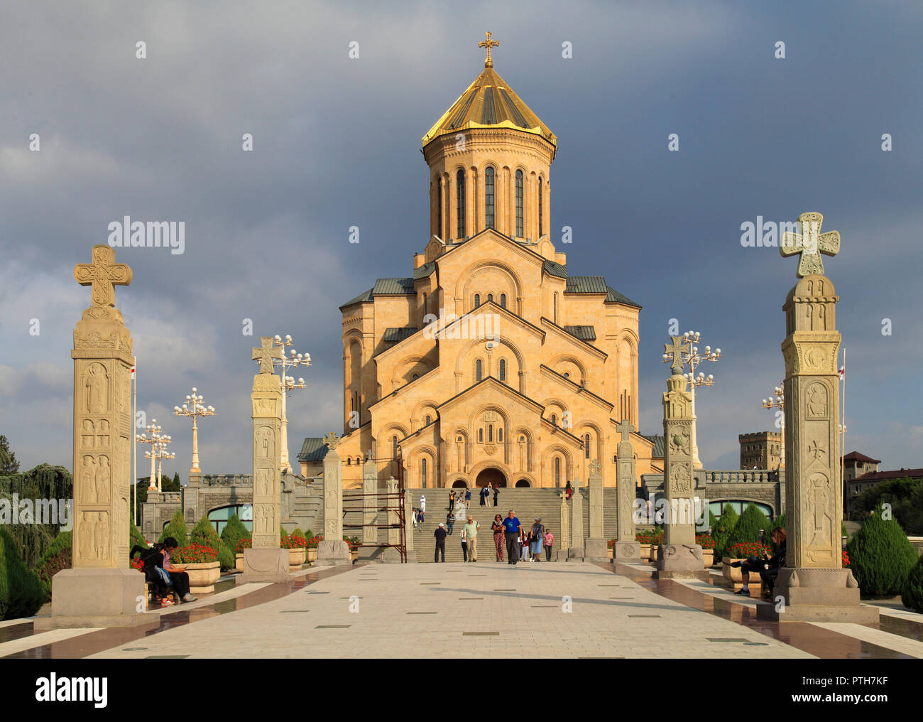 La Georgia, Tbilisi, Santa Trinità Cattedrale Ortodossa Georgiana, Foto Stock