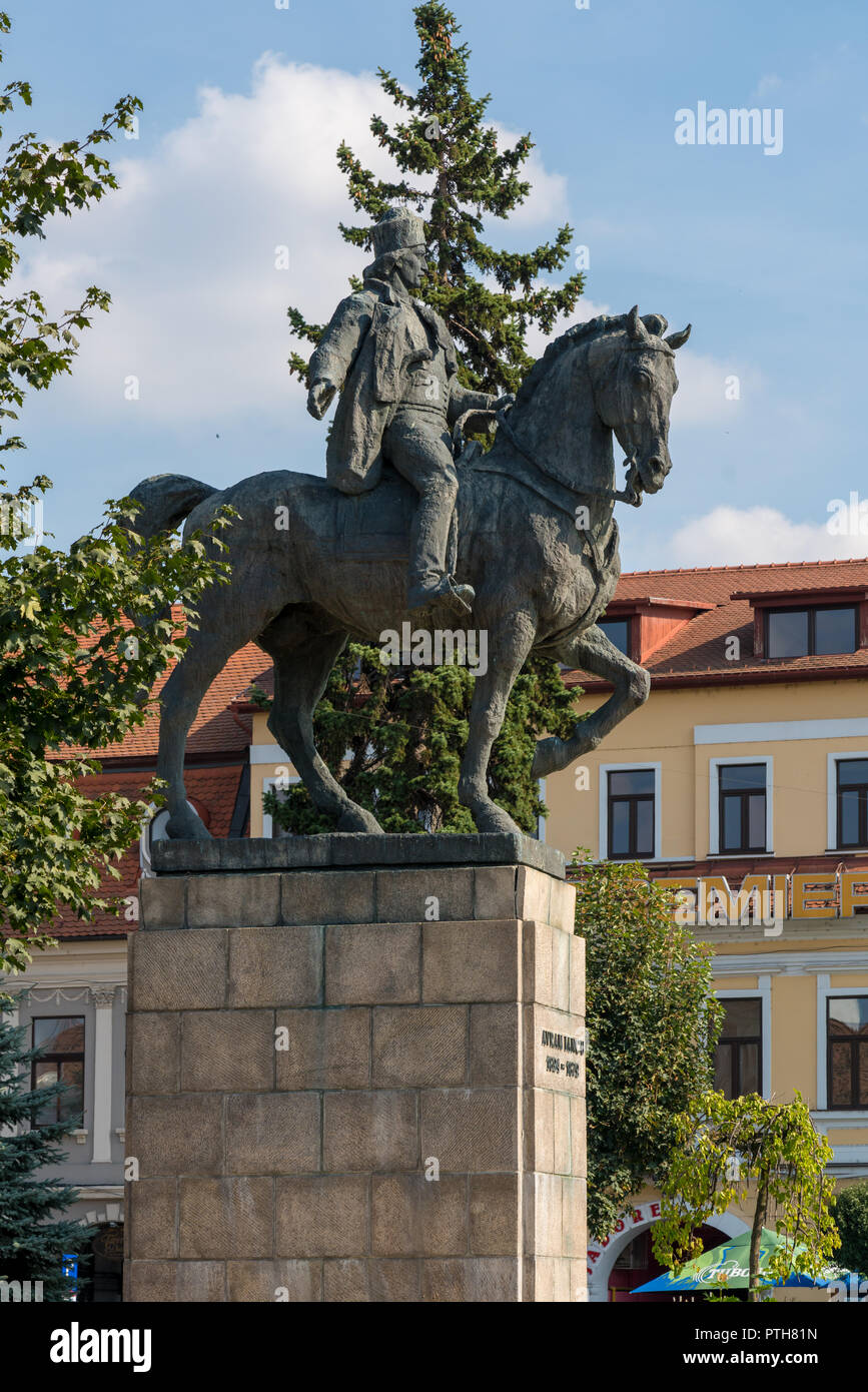 TARGU MURES, Transilvania/ROMANIA - 17 settembre : la statua di Avram Iancu in Targu Mures Transilvania Romania il 17 settembre 2018 Foto Stock