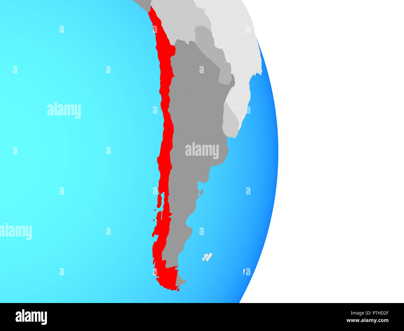 Il Cile il semplice mondo politico. 3D'illustrazione. Foto Stock