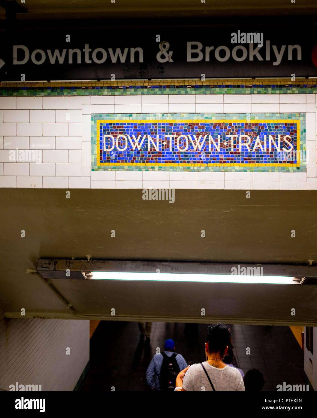 L'entrata alla stazione della metropolitana Di Times Square 42nd Street a New York Foto Stock