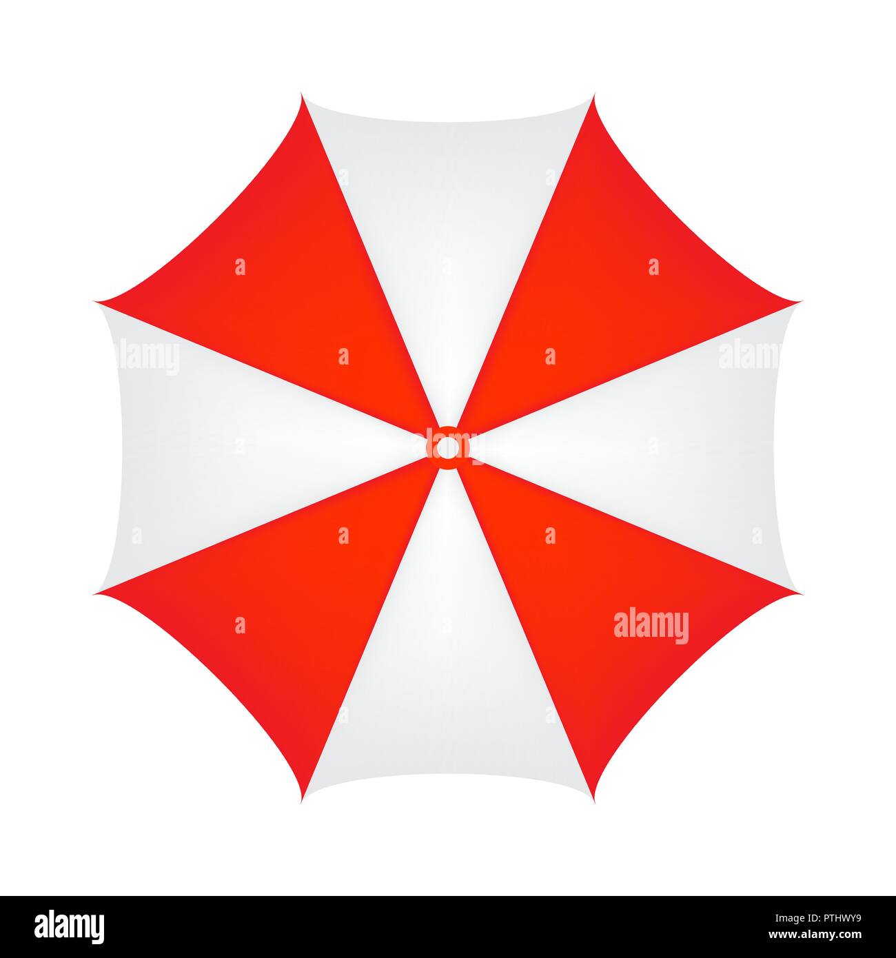 Icona ombrello vista dall'alto design isolato su sfondo bianco Illustrazione Vettoriale