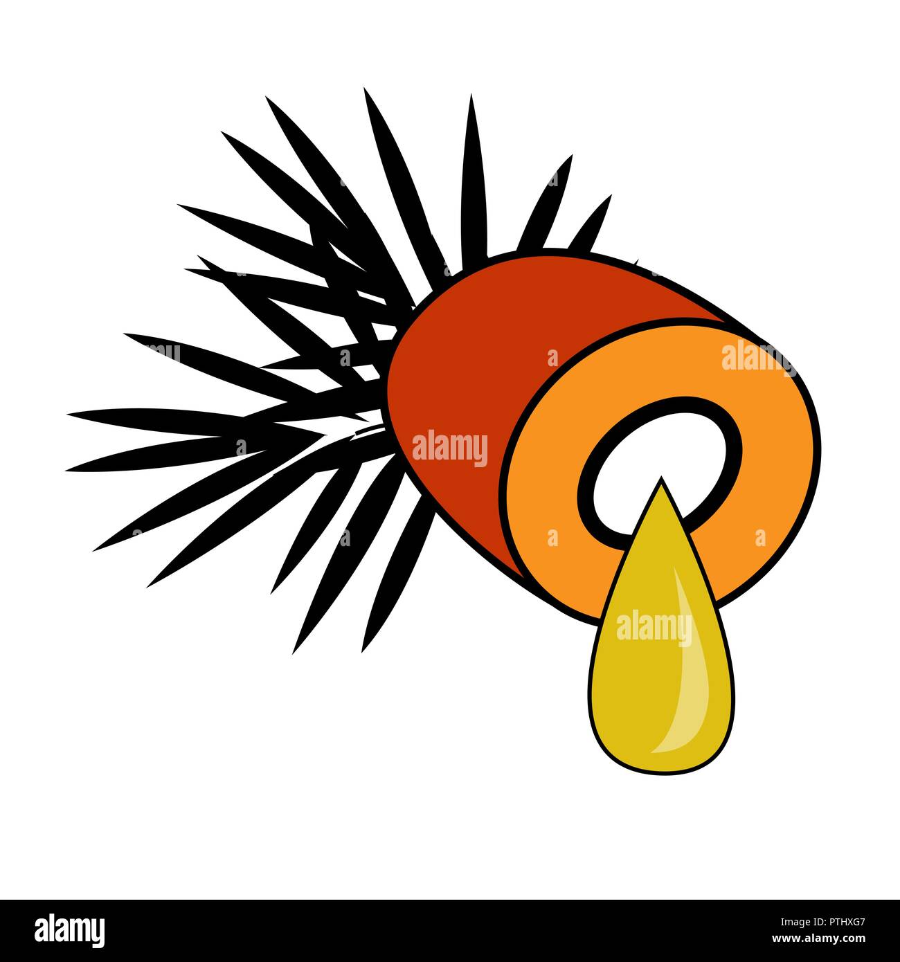 Vettore elemento di design con olio di palma di frutta. Logo o segno icona Illustrazione Vettoriale