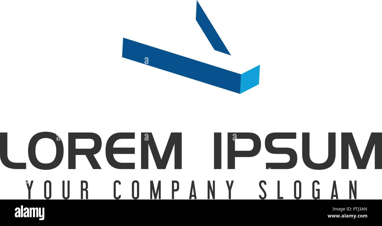 Lettter V lo spazio negativo logo design modello di concetto Illustrazione Vettoriale