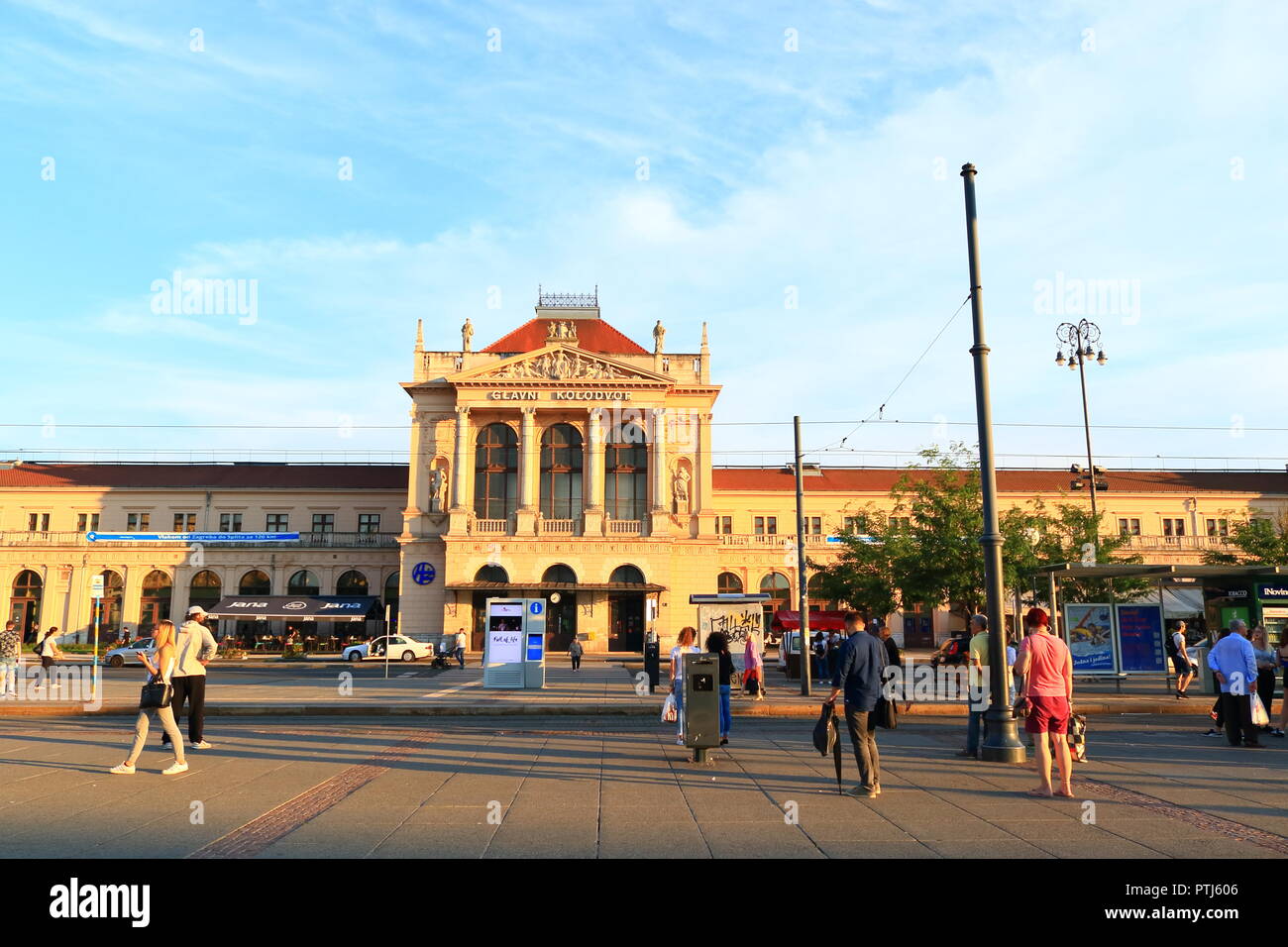 Glavni Kolodvor stazione ferroviaria a Zagabria in Croazia Foto Stock