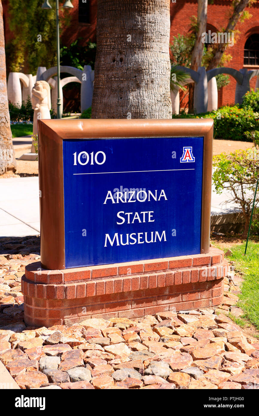 Stato dell Arizona Museum 1010 edificio segno a E University Blvd, Tucson AZ Foto Stock