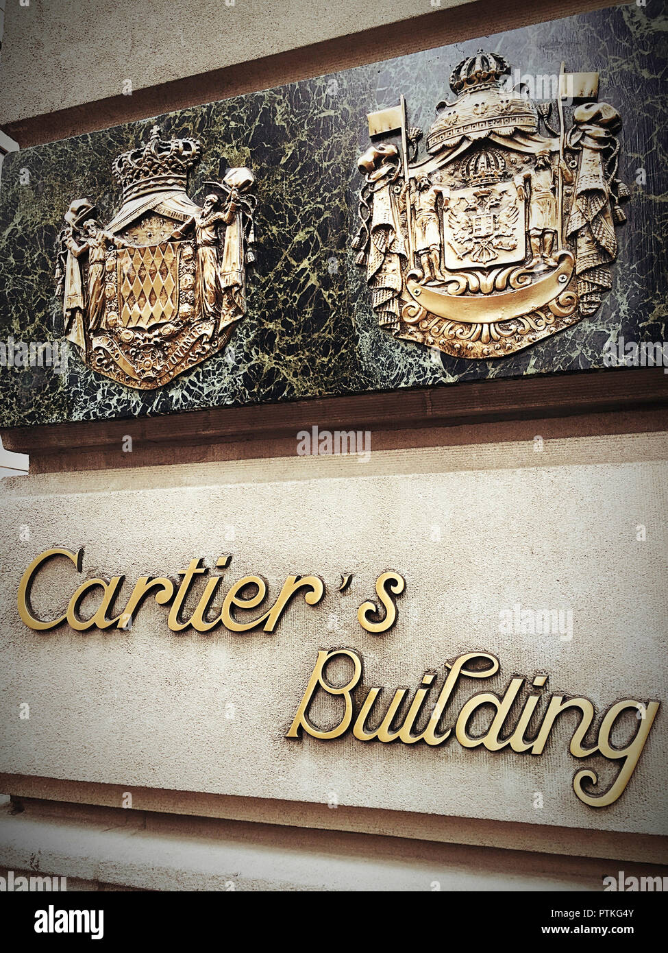 Cartier edificio lapide sulla Quinta Avenue, NYC,USA Foto Stock