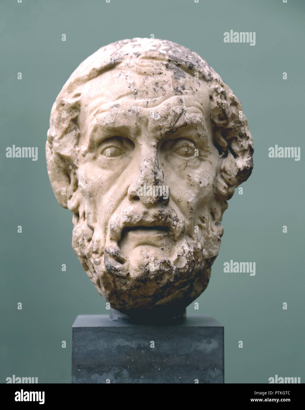 Poeta epico Omero (tra il XII e l' VIII secolo a.c.) ritratto idealizzato. Copia romana del II secolo a.c. originale greco, marmo. Foto Stock
