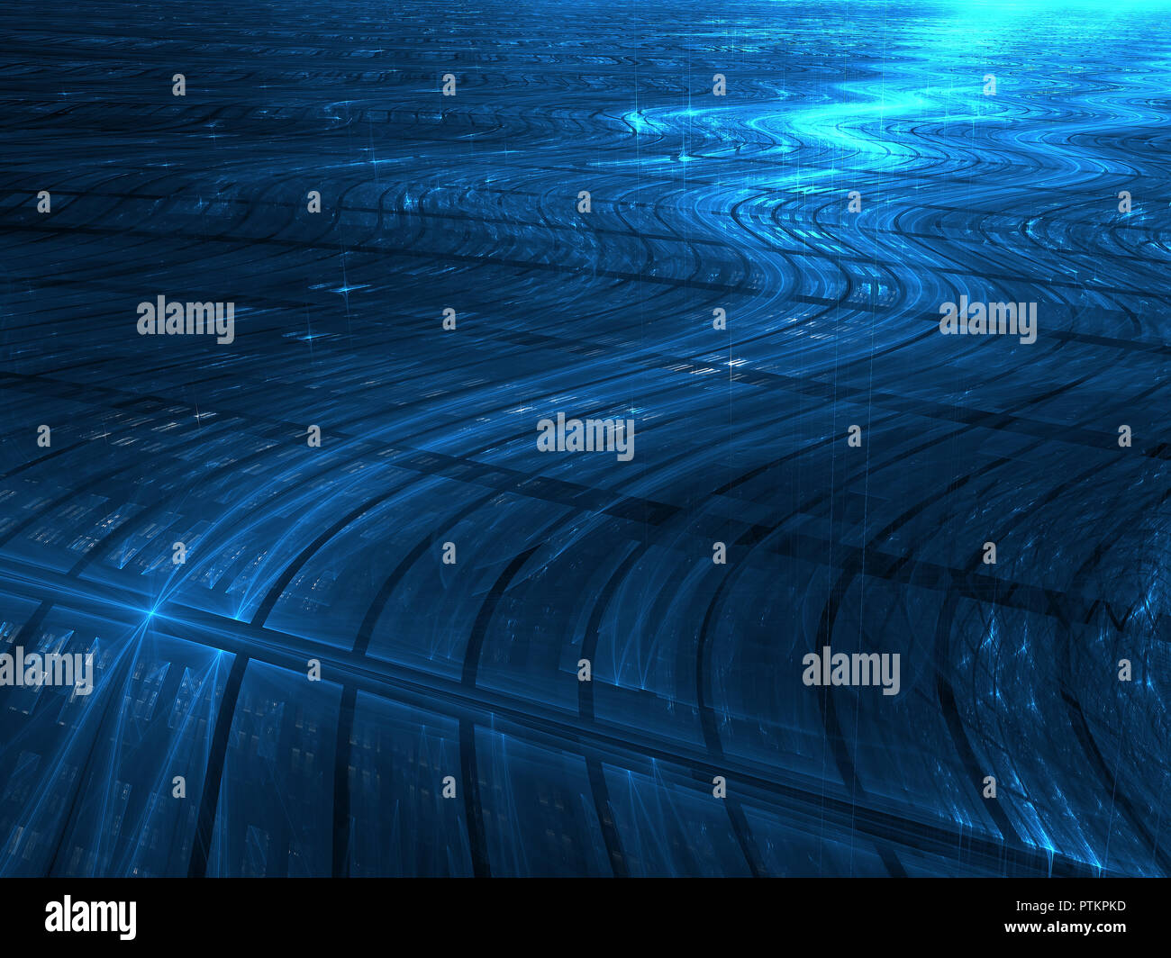 Tecnologia ondulate sullo sfondo - abstract generati digitalmente immagine Foto Stock