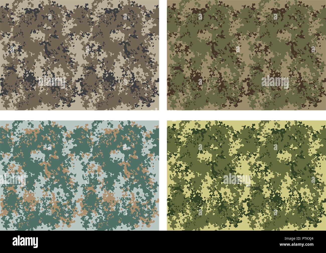 Il camuffamento pattern design con diversi colori Illustrazione Vettoriale