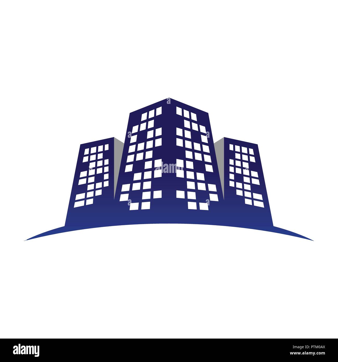 Urban edificio commerciale Cty Skyline simbolo Vector Graphic Logo Design Illustrazione Vettoriale