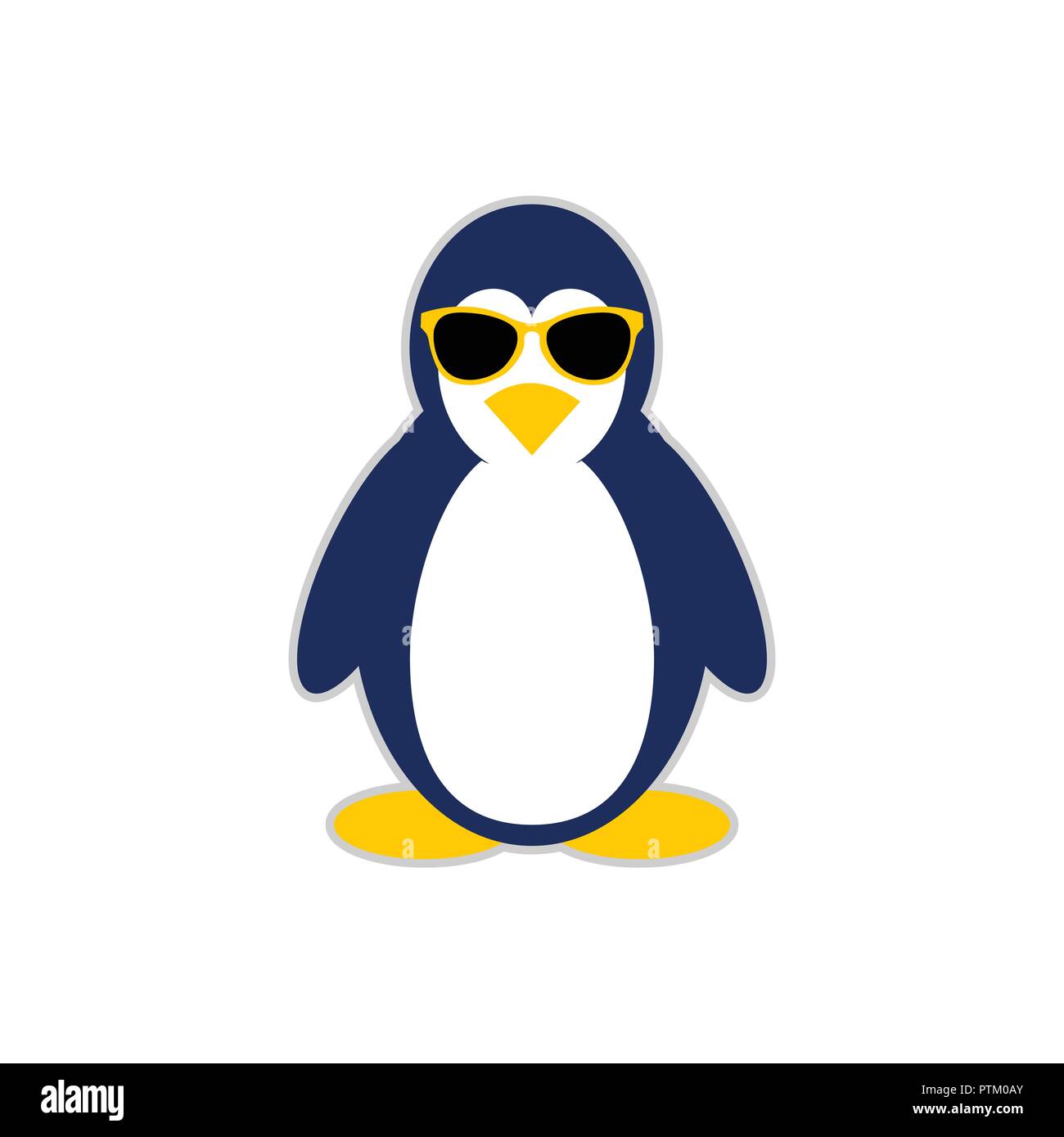 Cool pinguino mascotte di carattere simbolo Vector Graphic Logo Design Illustrazione Vettoriale