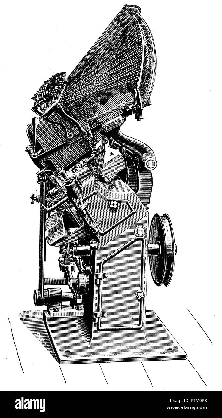 Macchina di typesetting 'Typograph', 1900 Foto Stock
