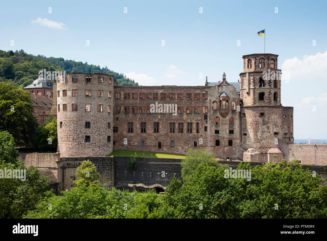 Castello di Heidelberg, rovina del castello di Heidelberg, Baden-Württemberg, Germania Foto Stock